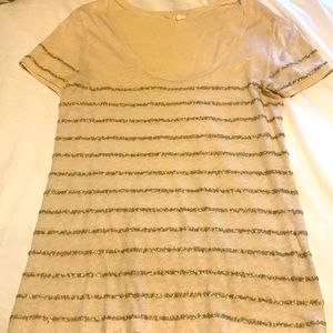 J Crew Sequin Scoop Neck Tee